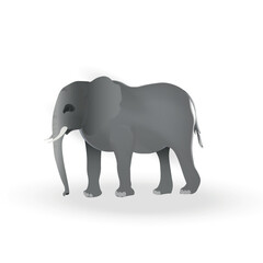 Obraz premium Elephant isolated on white background. Graceful Majesty in Vector: A Majestic Elephant Silhouette, Symbolizing Strength and Wisdom, Set on a Clean White Background
