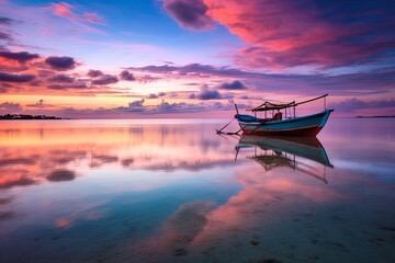 colorful_sunset_with_long_boat
