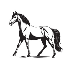 Naklejka na ściany i meble Creative Horse Elegant Logo Symbol Design Illustration Vector on a white background. Logo, icon style. Black and white