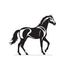 Obraz na płótnie Canvas Creative Horse Elegant Logo Symbol Design Illustration Vector on a white background. Logo, icon style. Black and white