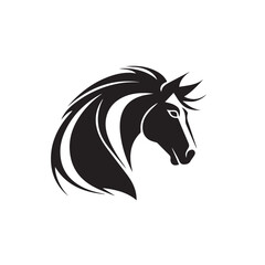 Creative Horse Elegant Logo Symbol Design Illustration Vector on a white background. Logo, icon style. Black and white