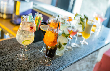cocktail drinks at the bar