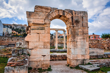 Ruins of Hadrian's Library in Athens, Greece