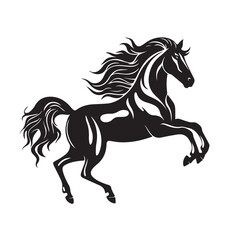 Fototapeta na wymiar Creative Horse Elegant Logo Symbol Design Illustration Vector on a white background. Logo, icon style. Black and white