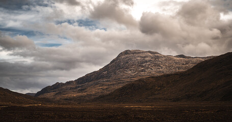 Hills and dramatic skies in the Scottish highlands