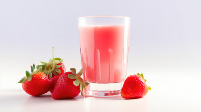 Exquisite Strawberry Nectar in a Glass. Generative AI