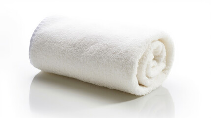 Fototapeta na wymiar Minimalist Luxury: White Towel Close-Up. Generative AI