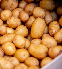 Potatoes at the market display