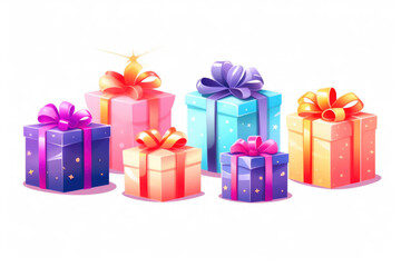 Joyful Surprises: Sparkling Gift Logo. Generative AI