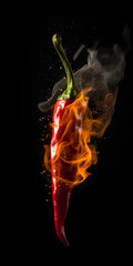 red pepper on fire, generative ai
