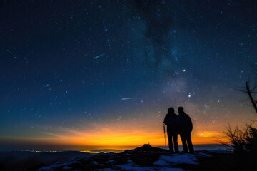 Stargazing Love: A Romantic Night Under the Stars. Generative AI