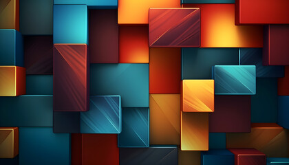 Colorful blocks abstract background. Generative AI illustration