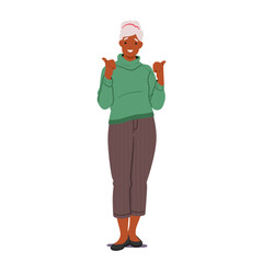 Elderly Woman Showing Approval And Support By Giving A Thumbs Up, Displaying Positivity, Affirmation And Satisfaction