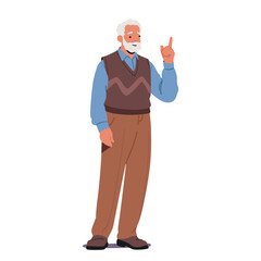 Experienced Senior Man Hand Pointing With Authority And Precision, Old Character Conveying Knowledge