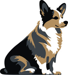 Welsh corgi cardigan dog. Vector illustration 