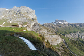 Morning hour in a quiet bernese valley