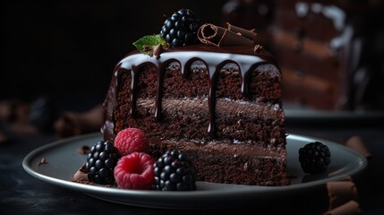 Delight in the Decadence of Dark Chocolate Ganache Cake