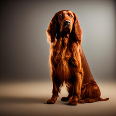An illustration dog(Irish Setter)