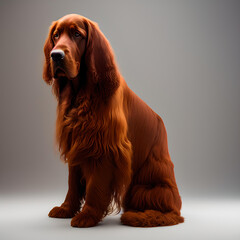 An illustration dog(Irish Setter)
