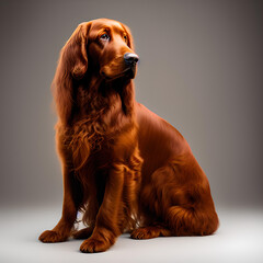 An illustration dog(Irish Setter)