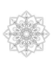 Flower. Flower Mandala. Mehndi. tattoo. decoration. Decorative ornament in ethnic oriental style. Coloring book page. Floral Mandala. Decoration in ethnic oriental. Indian style. Yoga template.