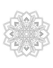 Flower. Flower Mandala. Mehndi. tattoo. decoration. Decorative ornament in ethnic oriental style. Coloring book page. Floral Mandala. Decoration in ethnic oriental. Indian style. Yoga template.