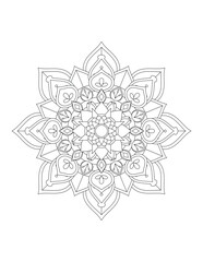 Flower. Flower Mandala. Mehndi. tattoo. decoration. Decorative ornament in ethnic oriental style. Coloring book page. Floral Mandala. Decoration in ethnic oriental. Indian style. Yoga template.