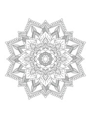 Flower. Flower Mandala. Mehndi. tattoo. decoration. Decorative ornament in ethnic oriental style. Coloring book page. Floral Mandala. Decoration in ethnic oriental. Indian style. Yoga template.