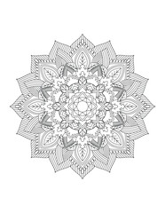 Flower. Flower Mandala. Mehndi. tattoo. decoration. Decorative ornament in ethnic oriental style. Coloring book page. Floral Mandala. Decoration in ethnic oriental. Indian style. Yoga template.