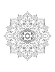 Flower. Flower Mandala. Mehndi. tattoo. decoration. Decorative ornament in ethnic oriental style. Coloring book page. Floral Mandala. Decoration in ethnic oriental. Indian style. Yoga template.