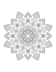 Flower. Flower Mandala. Mehndi. tattoo. decoration. Decorative ornament in ethnic oriental style. Coloring book page. Floral Mandala. Decoration in ethnic oriental. Indian style. Yoga template.