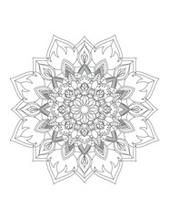 Flower. Flower Mandala. Mehndi. tattoo. decoration. Decorative ornament in ethnic oriental style. Coloring book page. Floral Mandala. Decoration in ethnic oriental. Indian style. Yoga template.