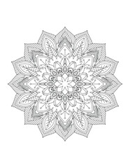 Flower. Flower Mandala. Mehndi. tattoo. decoration. Decorative ornament in ethnic oriental style. Coloring book page. Floral Mandala. Decoration in ethnic oriental. Indian style. Yoga template.