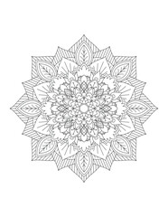 Flower. Flower Mandala. Mehndi. tattoo. decoration. Decorative ornament in ethnic oriental style. Coloring book page. Floral Mandala. Decoration in ethnic oriental. Indian style. Yoga template.