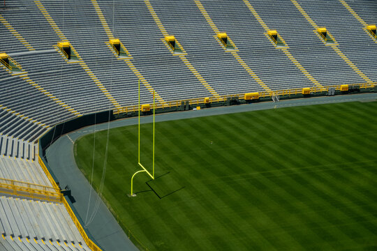 Green Bay, Wisconsin - June 2, 2023: Lambeau Field, home of the NFL Green Bay Packers football team, as seen empty, no people, on a summer non-game day