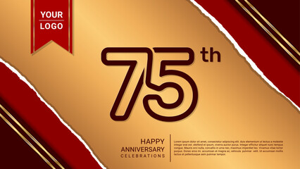 75th year anniversary design template, vector template illustration