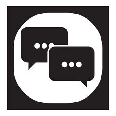 Vector image of speech bubble icon with black background