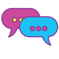 Vector image of speech bubbles icon with white background