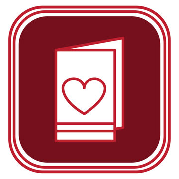 vector icon of key in valentine letter with red background