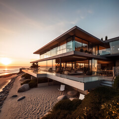 Fototapeta premium sunset over the beach