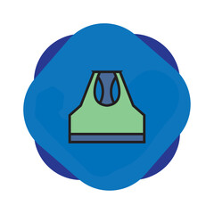 Sportswear vector icon with blue background