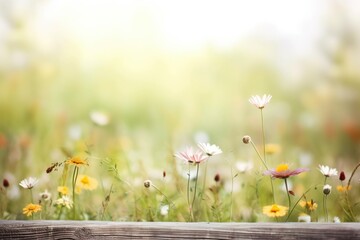 summer background with empty wooden board -Ai