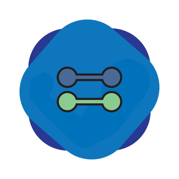 Gym dumbbells vector icon with blue background