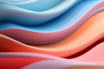 Dynamic 3D Stripes: Abstract Orange and Blue Geometric Pattern. Generative AI