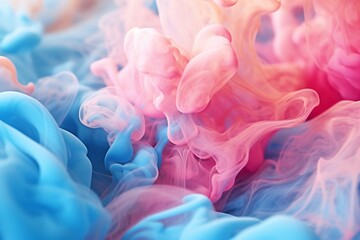 Vibrant Liquid Smoke: Abstract Pink and Blue Light Background. Generative AI