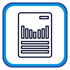 Vector image of sheet of paper with writing with blue borders and white background