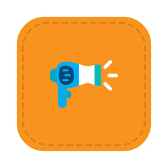 Vector image of a hair dryer icon with a yellow background