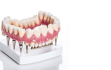 Obraz premium Dental implant. Dentistry concept. Human teeth or dentures.