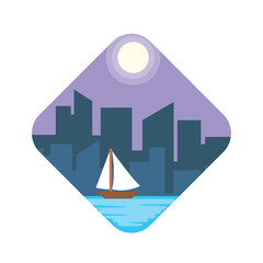 vector icon of landscape of a triangular shape with round edges