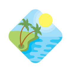 vector icon of landscape of a triangular shape with round edges